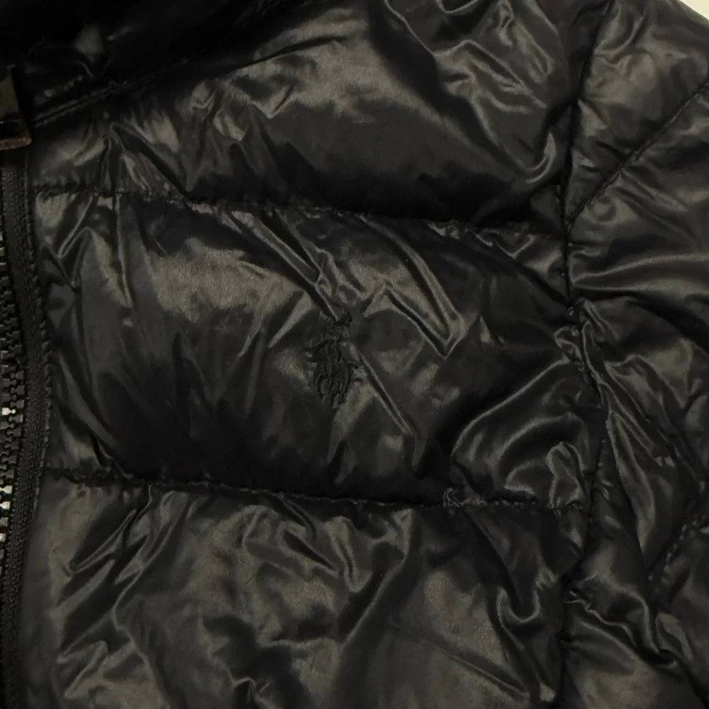 Polo Ralph Lauren Kids Black Down Quilted Puffer Jacket Hooded Size 6